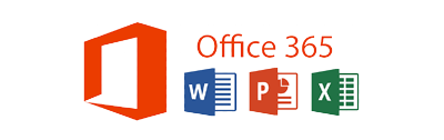 Here you can see the logo for Microsoft Office 365. A logo is a sign. Many people know the sign. Microsoft Office 365 is a software product for editing data and files on a computer.