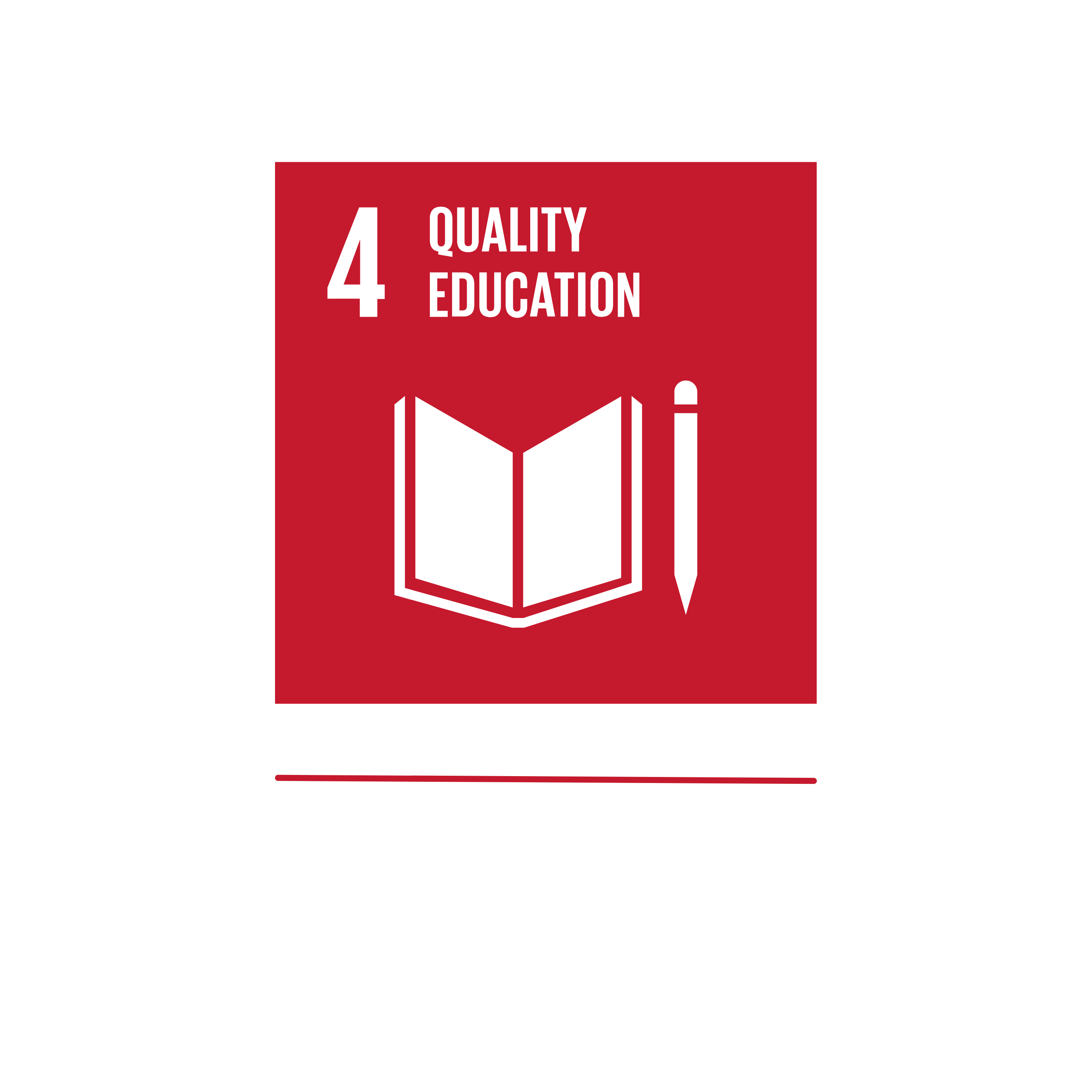 This is a picture of SDG 4, which stands for quality education. SUMM is committed to quality education under SDG 4.