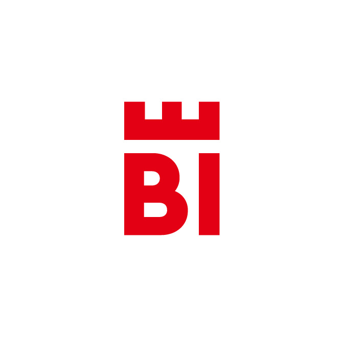 Logo der Stadt Bielefeld, bestehend aus den Großstuchbaben B, I und E, die ein Quadrat bilden.