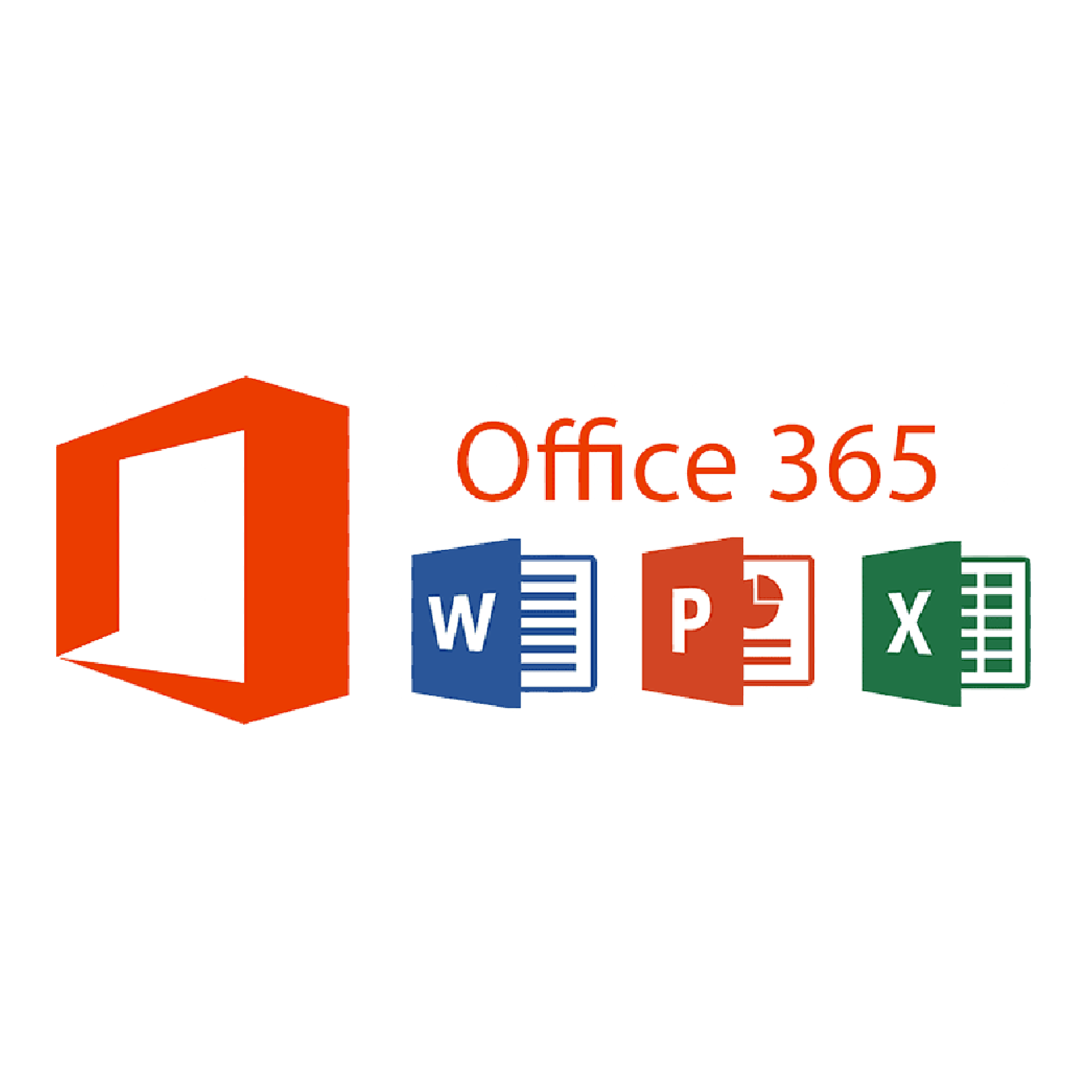 Logos der Office 365 Programme Das Logo des Cloud-Office-Paketes 365 mit den Symbolen der Programme Word, PowerPoint und Excel.