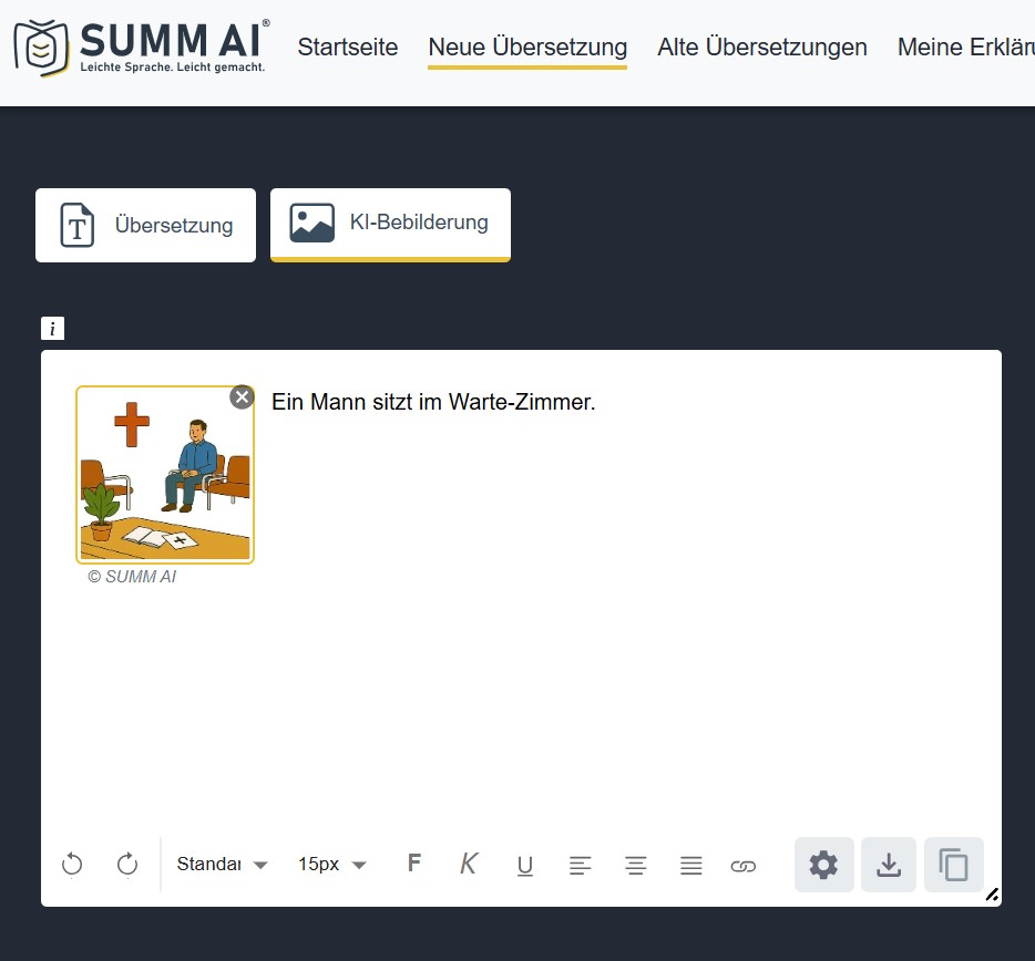 Auf diesem Bild sehen Sie die neue Erklärungsfunktion von SUMM AI. Man sieht das Tool und man erkennt, dass schwere Begriffe markiert werden.