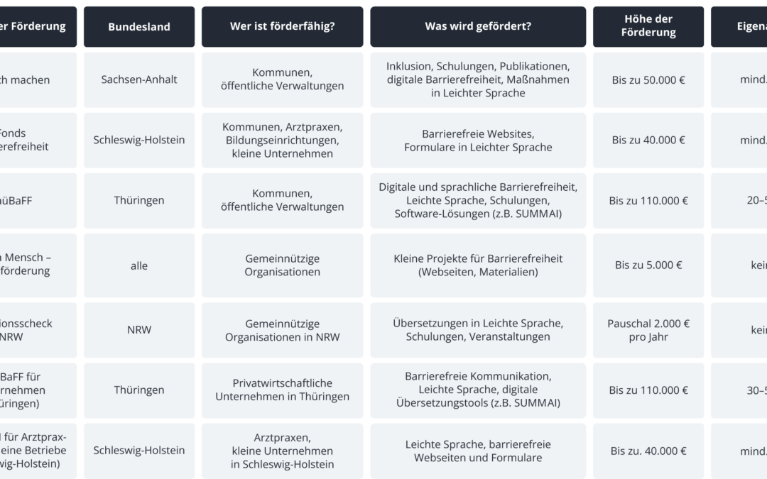 Förderung Leichte Sprache 2025 – Programme für Verwaltungen, Träger und Unternehmen